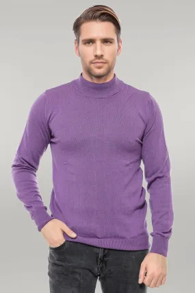 WSS Half Turtleneck Purple Knitwear Sweater  - Singen