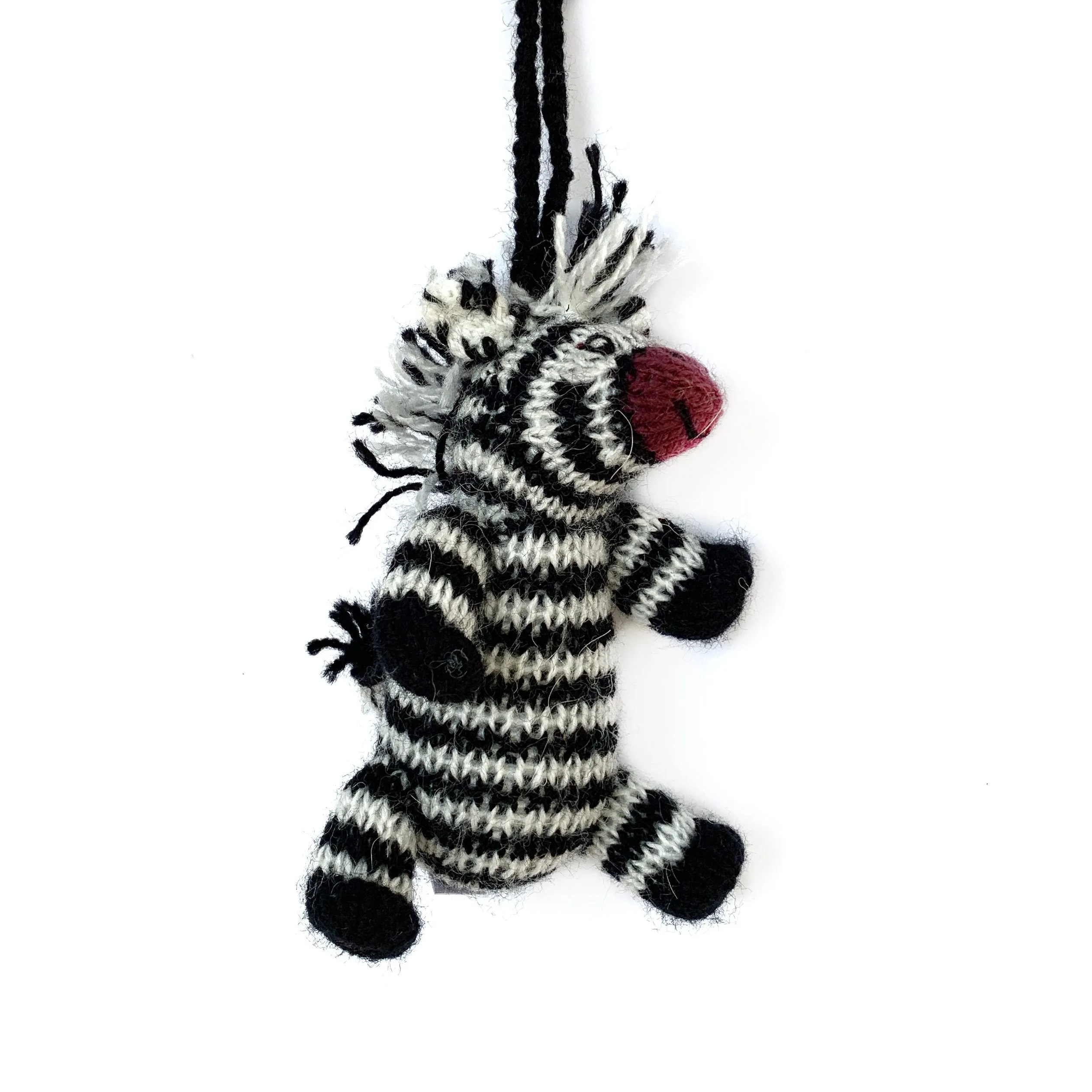 Zebra Ornament, Knit Wool