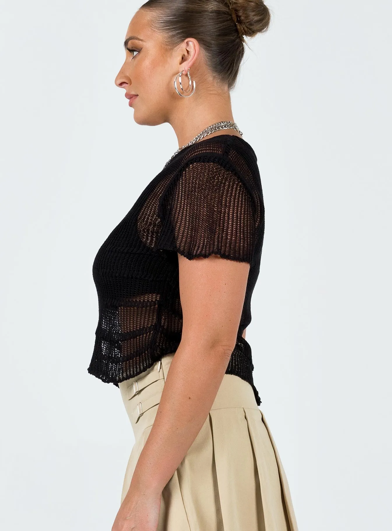 Zeder Sheer Top Black
